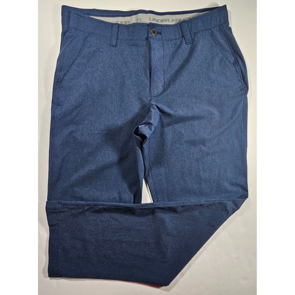 Under Armour Mens Loose Fit Golf Pants Navy‎ Blue Textured 34/32